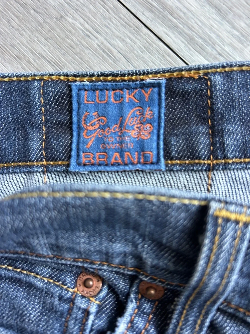 Lucky Brand Dungaree Jeans in Dark Blue Wash - Picture 3 of 9